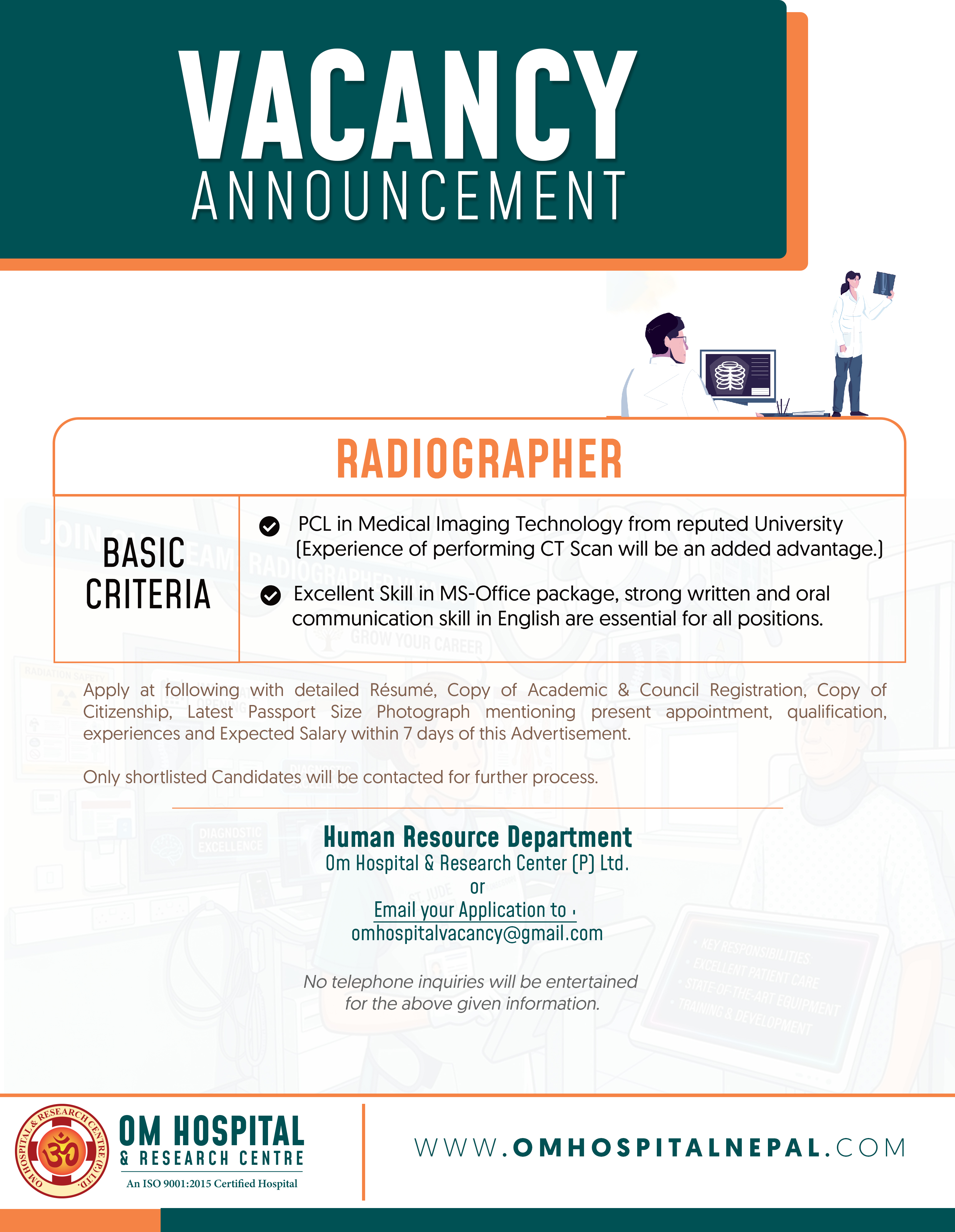 Vacancy Announcement !